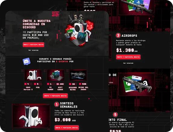 Diseño visual para ecommerce de productos digitales y comunidad en Discord